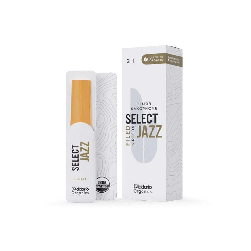 D'Addario Organic Select Jazz Filed - Tenor Saxophone Reeds - Strength 2 Hard - ORSFO5TSX2H