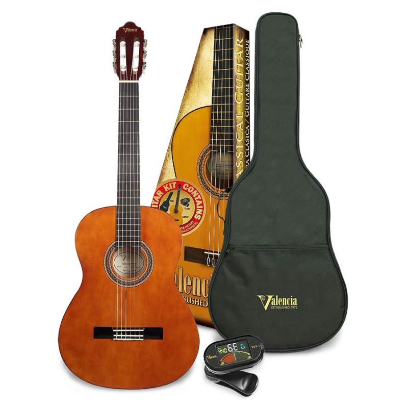 Valencia VC104K Series 100 Classic guitar kit - 4/4 guitar with Bag and Clip tuner