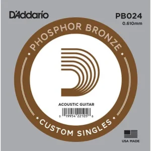 D'Addario PB024 Single Phosphor Bronze Wound String .024